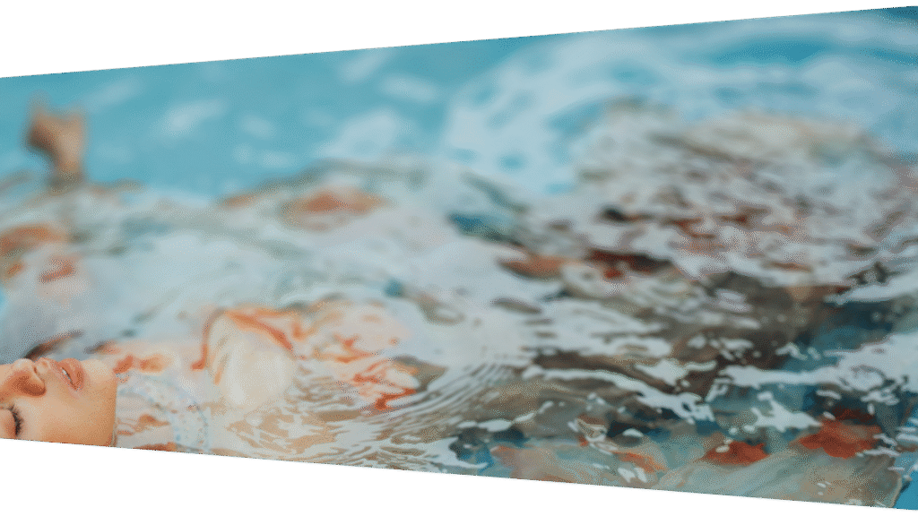 Person relaxing in hydrotherapy pool