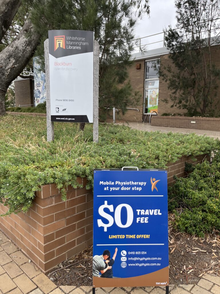 Mobile physiotherapist treating client at home in Blackburn