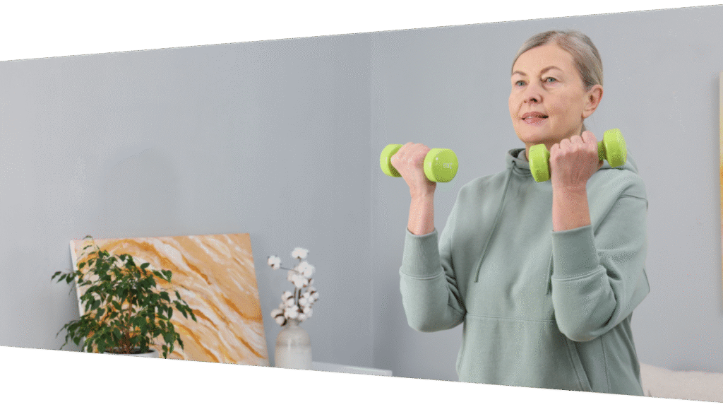 Person doing strengthening exercises to manage osteoporosis
